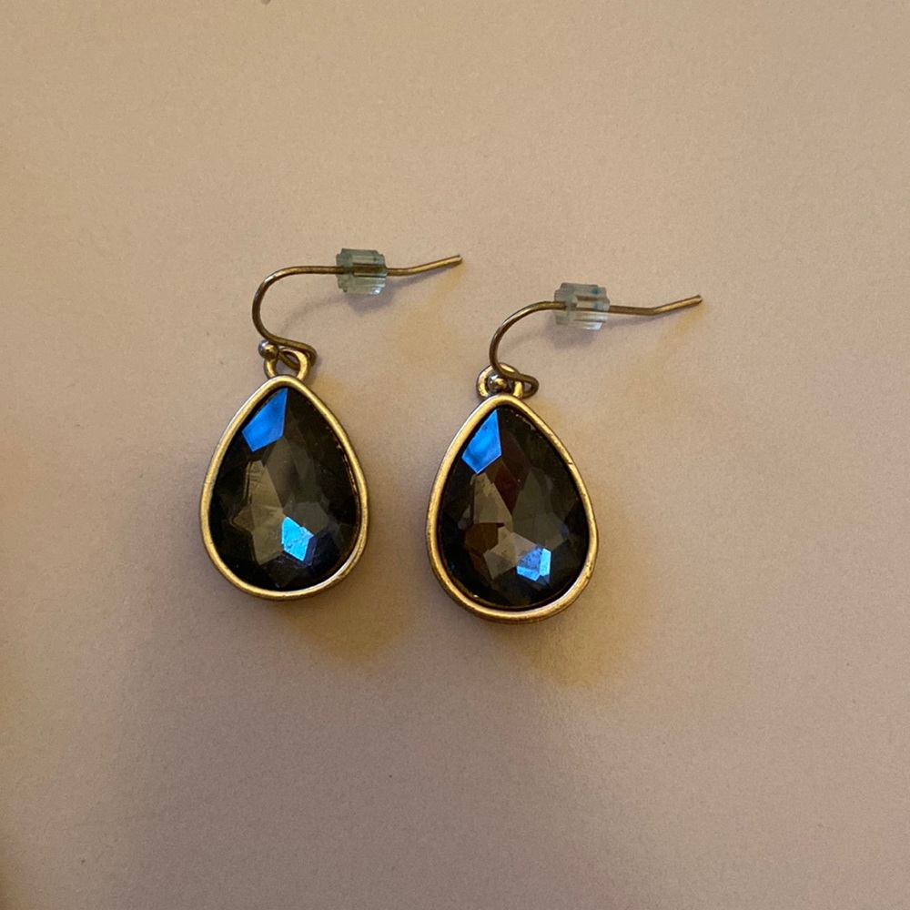 Anthropologie Hanging Drop Topaz Brown Earrings